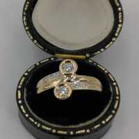 Vintage Goldschmuck - Annodazumal Antikschmuck: Eleganter Verlobungsring in Gold mit Diamanten kaufen 