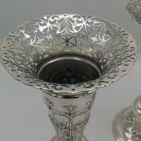 Rare Pair of Large Vases in Silver from London 1901