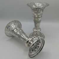 Rare Pair of Large Vases in Silver from London 1901