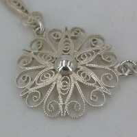 Art Nouveau Ladies Necklace in Silver in Filigree Technique