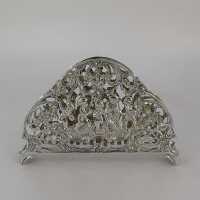 Magnificent Art Nouveau Napkin Holder in Silver Openwork Rich Decoration