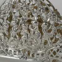 Prächtiger Jugendstil Serviettenhalter in Silber durchbrochenes reiches Dekor