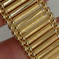 Prächtiges breites Stäbchen Armband in Gold aus Italien 1960er Jahre