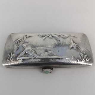 Art Deco Zigarettendose in 800/- Silber, € 450,00