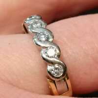 Antikschmuck für Damen - Annodazumal Antikschmuck: Vintage variabler Memory Ring in mehrfarbigem Gold und Brillanten kaufen