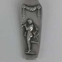 6 Jugendstil Moccalöffel in Silber und Gold mit antiken Motiven A. Amberg