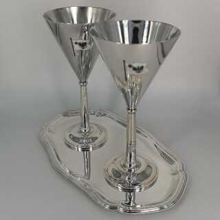 Antikes Silber - Annodazumal Antikschmuck: Paar antike Cocktail Becher in Silber von der S.M.S. Preußen kaufen 