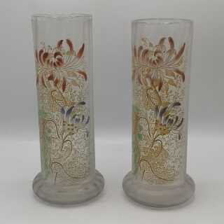Antikes Glas - Annodazumal Antikschmuck: Paar Jugendstil Lamartine Legras Vasen kaufen