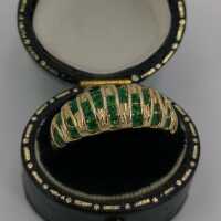 Vintage Damen Bandring in Gold mit Smaragden
