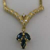 Vintage Negligé Collier in Gold mit Diamanten und Saphiren