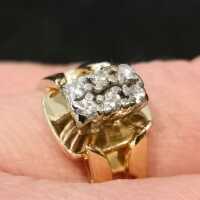 Art Deco Schmuck in Gold - Annodazumal Antikschmuck: Damenring in Gold mit Diamanten kaufen