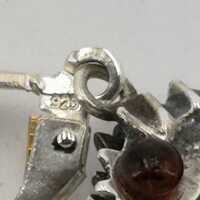 Bezauberde vintage Seepferdchen Ohringe in Silber und Bernstein