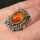 Antikschmuck für Damen - Annodazumal Antikschmuck: Vintage Fischland Schmuck Ring in Silber mit Bernstein kaufen