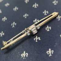 Antikschmuck für Damen und Herren - Annodazumal Antikschmuck: Art Deco Stabbrosche oder Krawattennadel in Gold mit Diamanten kaufen