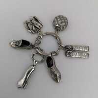 Antiksschmuck für Herren - Annodazumal Antikschmuck: Vintage Schlüsselanhänger in Silber mit Charms kaufen