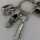 Vintage Schlüsselring in Silber mit ausgefallenen Charms