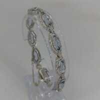Art Deco bracelet in silver with octagonal blue spinels