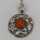 Vintage "Fischland" pendant with chain in silver and amber