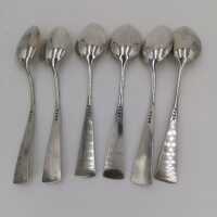 Exceptional Set of Beautiful Art Nouveau Coffee Spoons in Silver