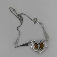 Art Deco necklace in 835/- silver with marcasites and glass stones