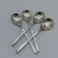 Antique Set of 4 Serving Spoons in 800 Silver from Nobility Ownership