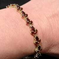 Antikschmuck für Damen - Annodazumal Antikschmuck: Jugendstil Armband in Gold Doublé mit Granatsteinen kaufen