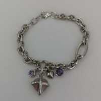 Vintage Bettelarmband in Silber mit Charms