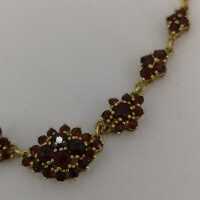 Antikes Granatcollier in Gold Doublé