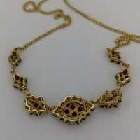 Antique Garnet Necklace in Gold Doublé