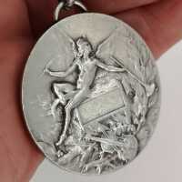 Jugendstil Kettenanhänger in Silber von Marie-Alexandre-Lucien Coudray