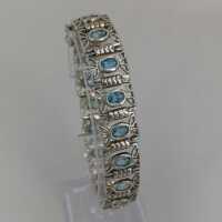 Vintage 925/- silver and blue topaz bracelet