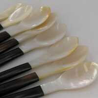 Set of Vintage Mother of Pearl Spoons for Caviar and Egg