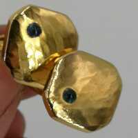 Vintage Schmuck in Gold - Annodazumal Antikschmuck: Unisex Manschettenknöpfe in Gold mit Saphiren kaufen