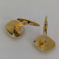 Elegant Unisex Gold Cufflinks with Sapphires