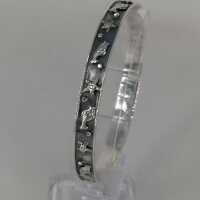 Aparter Vintage Bangle in Blackened Silver with Maritime Motifs