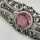 Art nouveau silver bar brooch with pink tourmaline and marcasites
