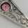 Art nouveau silver bar brooch with pink tourmaline and marcasites