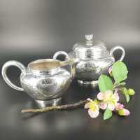 Exquisites antikes 6-teiliges japanisches Teeset aus 925/- Sterling Silber
