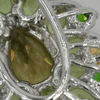 Unique silver pendant with gemstone cascade
