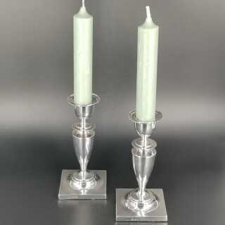 Antike Silber - Annodazumal Antikschmuck: Antikes Paar Kerzenleuchter aus Silber kaufen