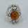 Vintage Fischland amber ring in silver
