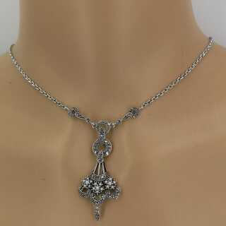 Antikschmuck für Damen - Annodazmal Antikschmuck: Elegante Art Deco Halskette in Silber kaufen