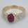 Vintage ladies ring in 585/- gold with a doves blood ruby