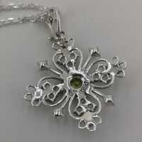 Griechisches Kreuz Halskette in Silber mit Edelsteinen und Perlen