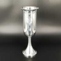 Exquisite set of 6 vintage champagne flutes in silver