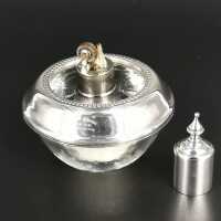 Small glass and silver lighter for ladies