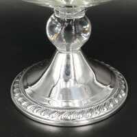 Elegant Art Deco silver and glass footed bowl