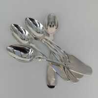 Set of antique silver spade pattern coffee spoons