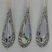 Set of rare silver Art Nouveau coffee spoons