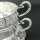 Set von 6 antiken Teetassen und Untertellern aus Silber